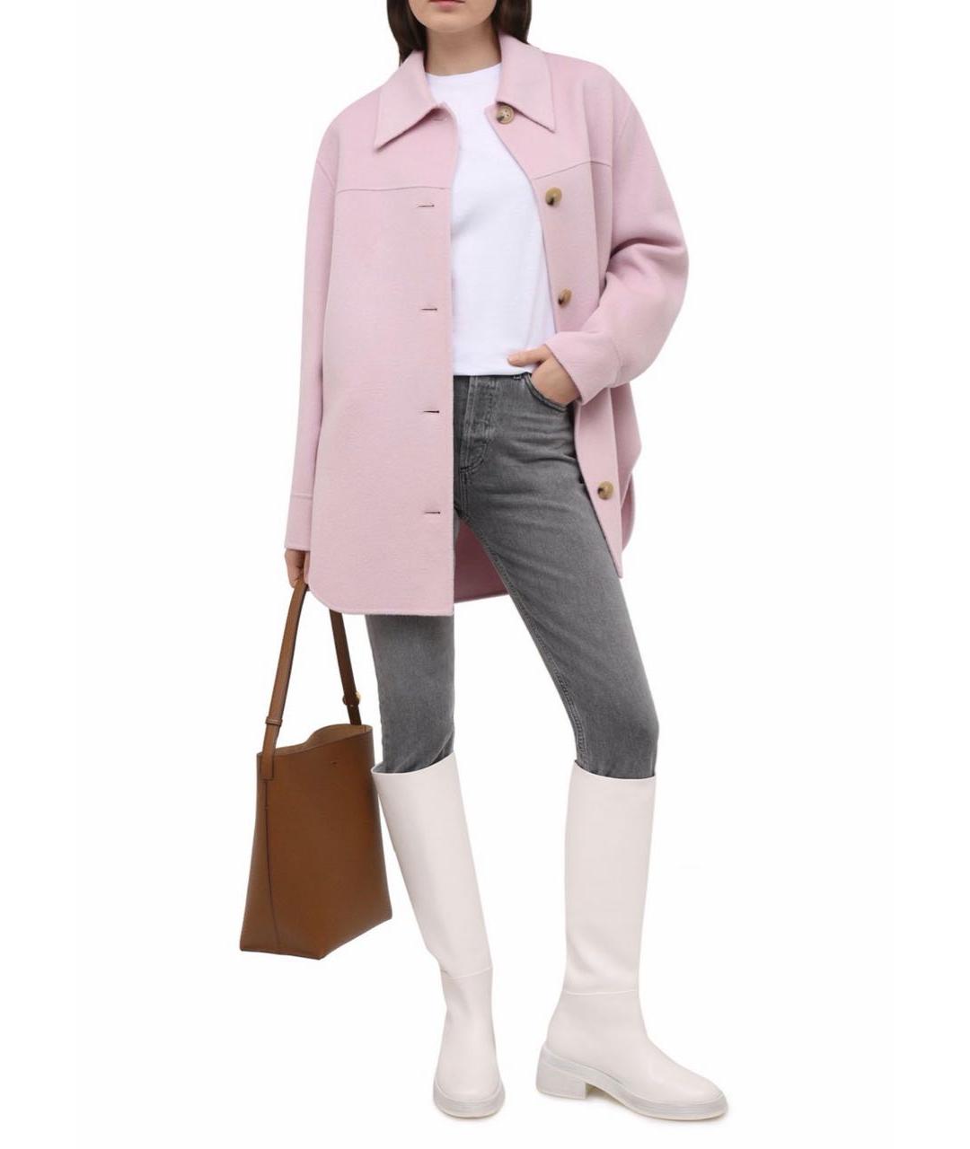 ACNE STUDIOS Розовое шерстяное пальто, фото 4
