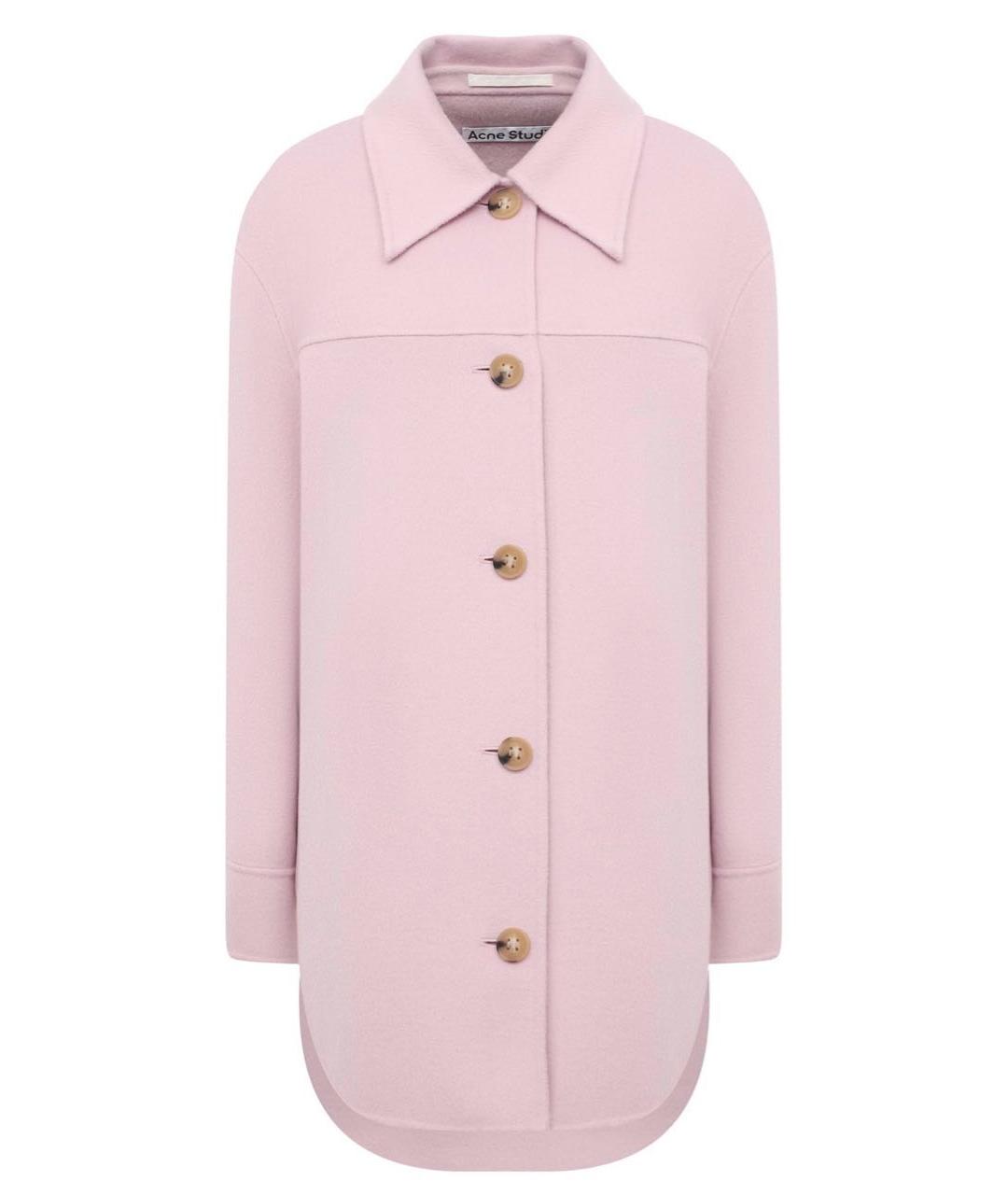 ACNE STUDIOS Розовое шерстяное пальто, фото 1