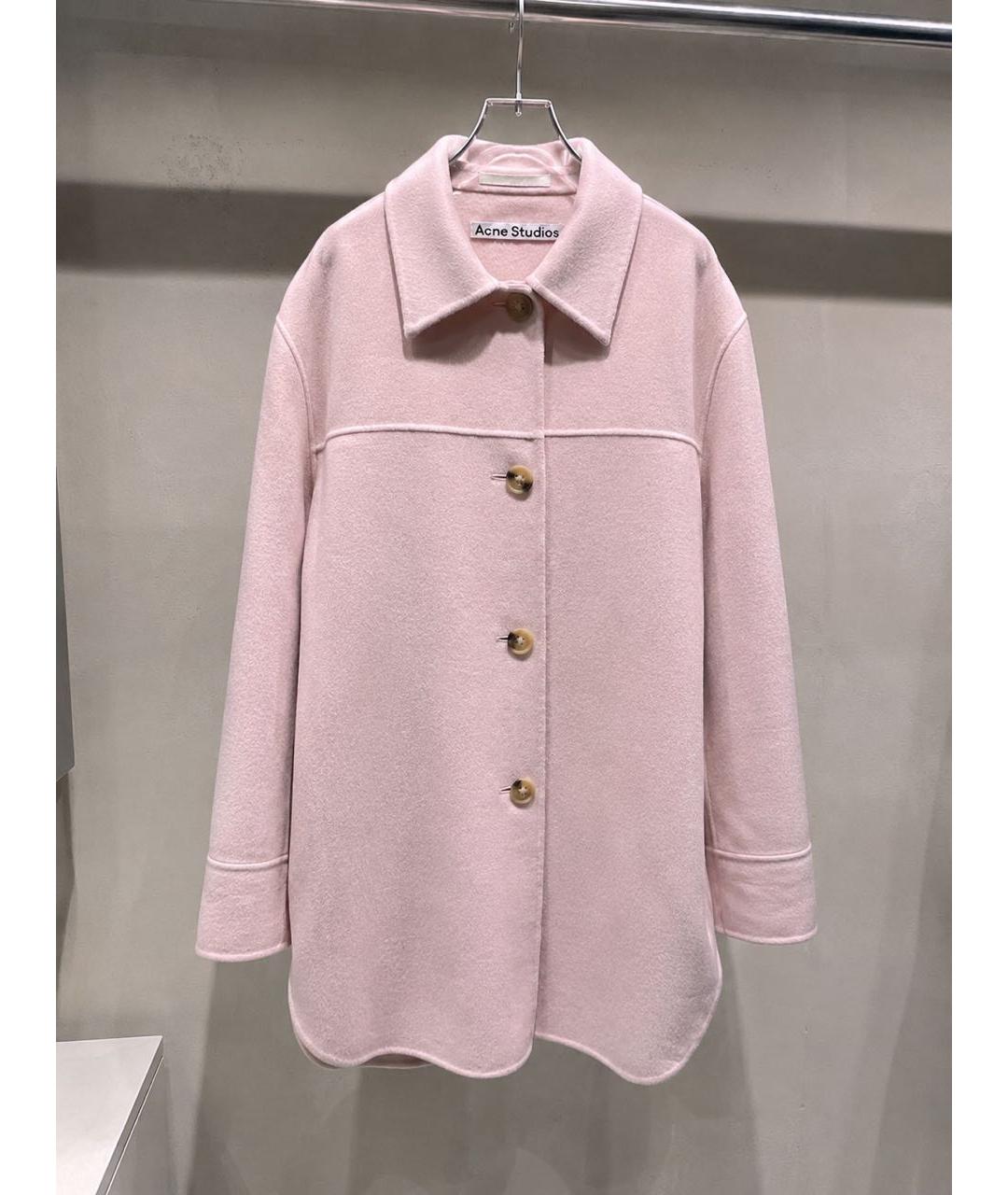 ACNE STUDIOS Розовое шерстяное пальто, фото 6