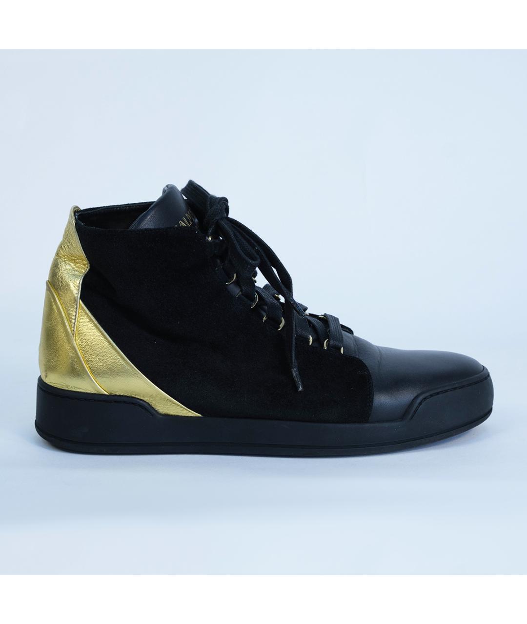 BALMAIN Черные кожаные кеды, фото 2