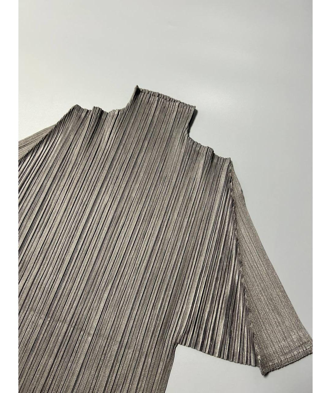 ISSEY MIYAKE Серая полиэстеровая блузы, фото 4