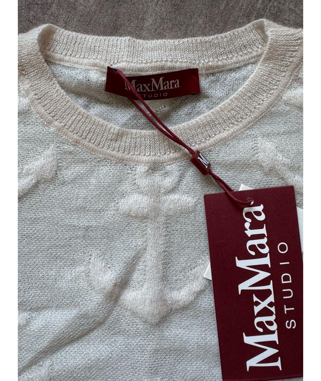 MAX MARA STUDIO Бежевый шерстяной джемпер / свитер, фото 3