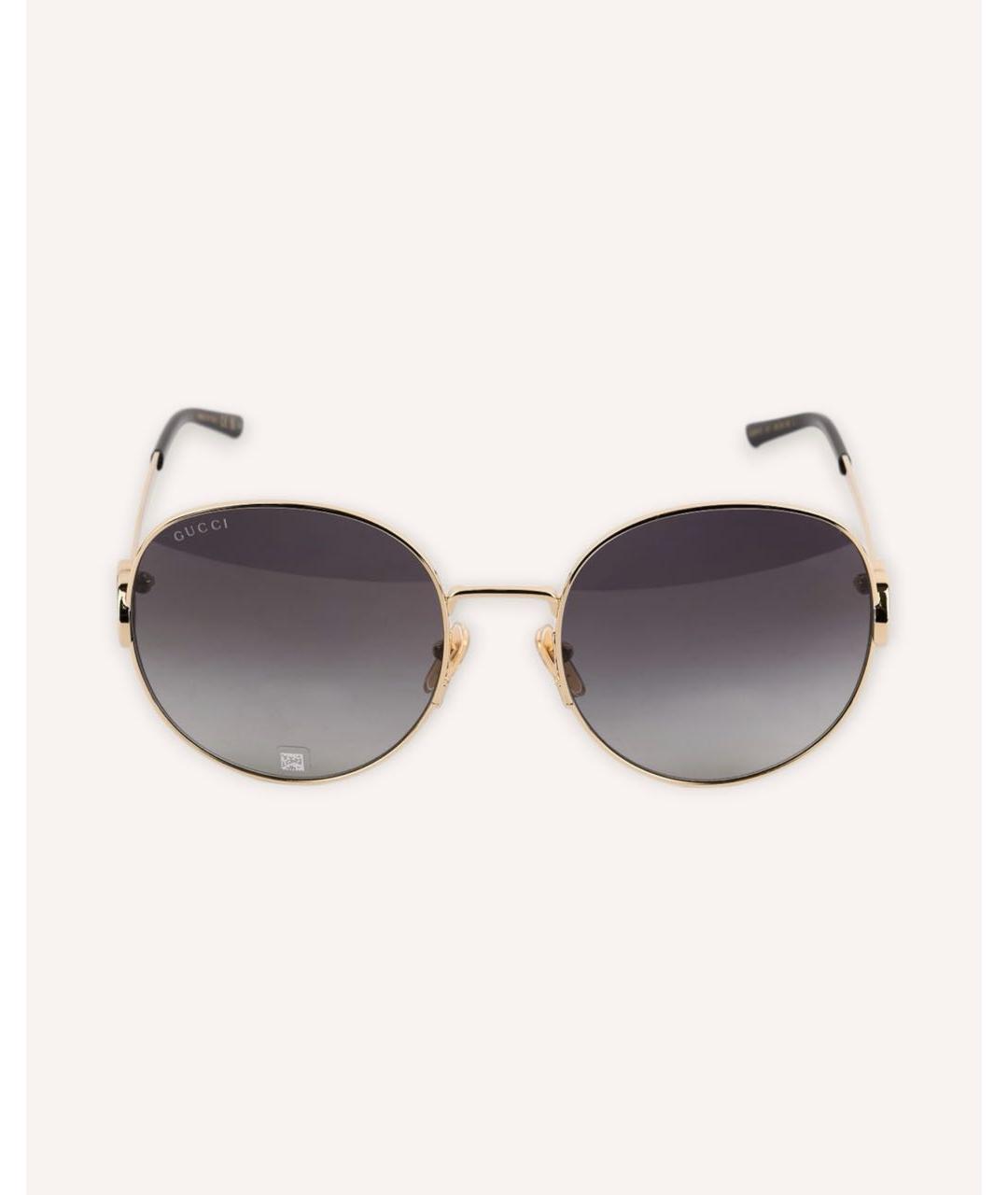 GUCCI Золотые металлические солнцезащитные очки, фото 5