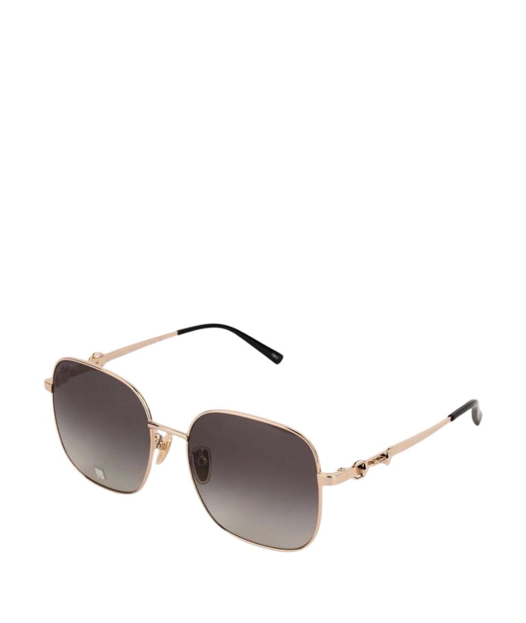 GUCCI Золотые металлические солнцезащитные очки, фото 1