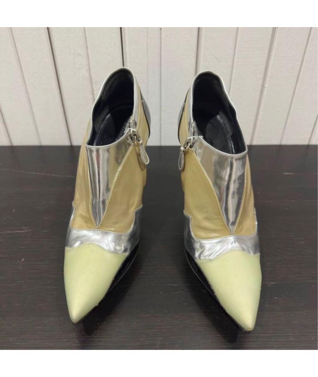BALENCIAGA Золотые кожаные туфли, фото 2