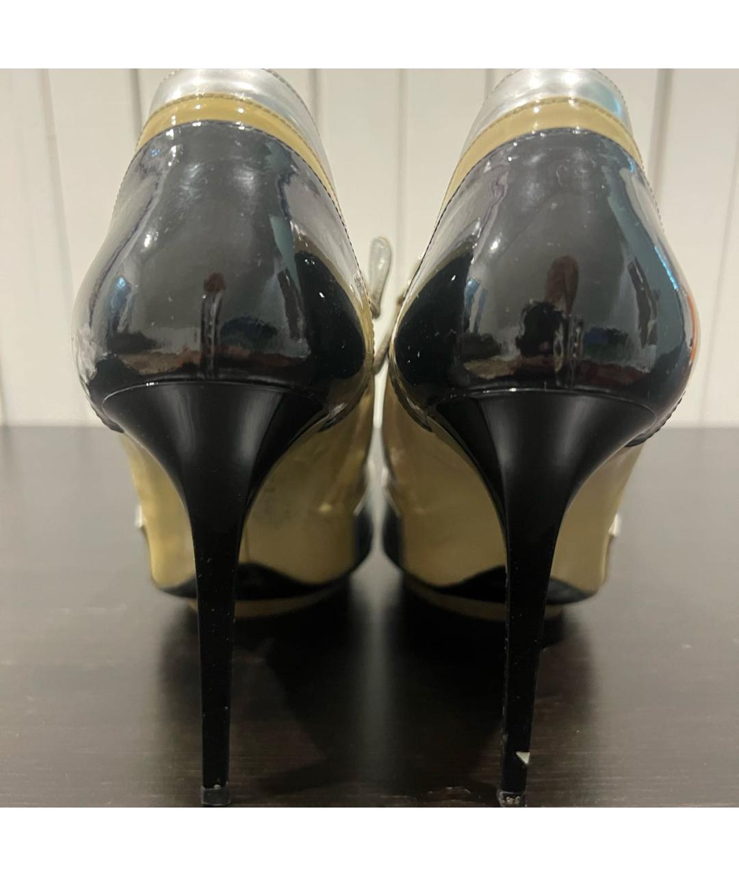 BALENCIAGA Золотые кожаные туфли, фото 4