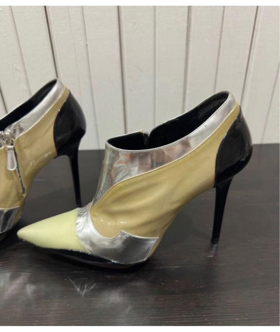 BALENCIAGA Золотые кожаные туфли, фото 5