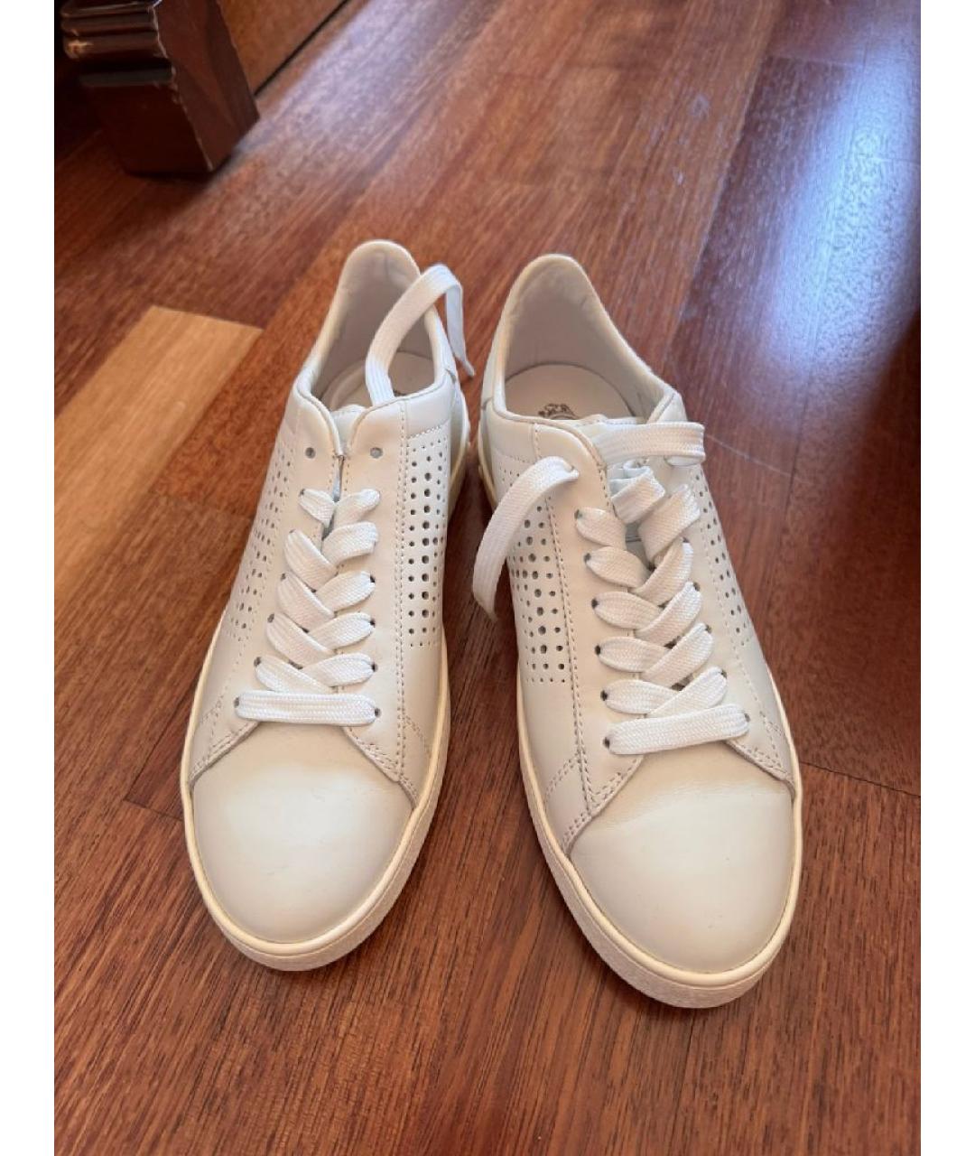 TOD'S Белые кожаные кеды, фото 2