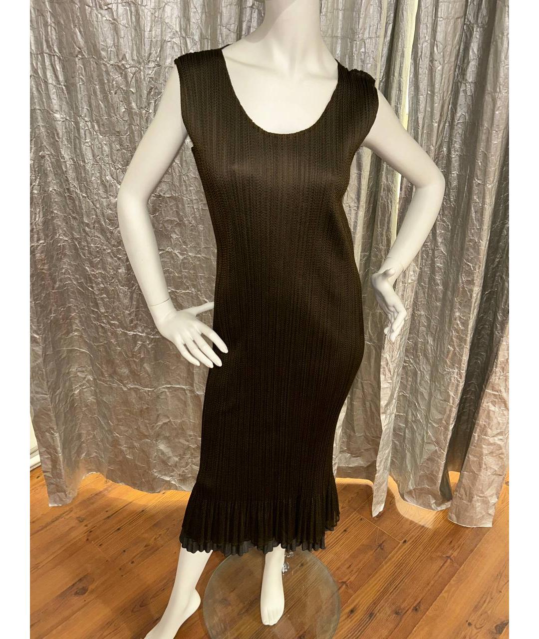 ISSEY MIYAKE Коричневое полиэстеровое повседневное платье, фото 7