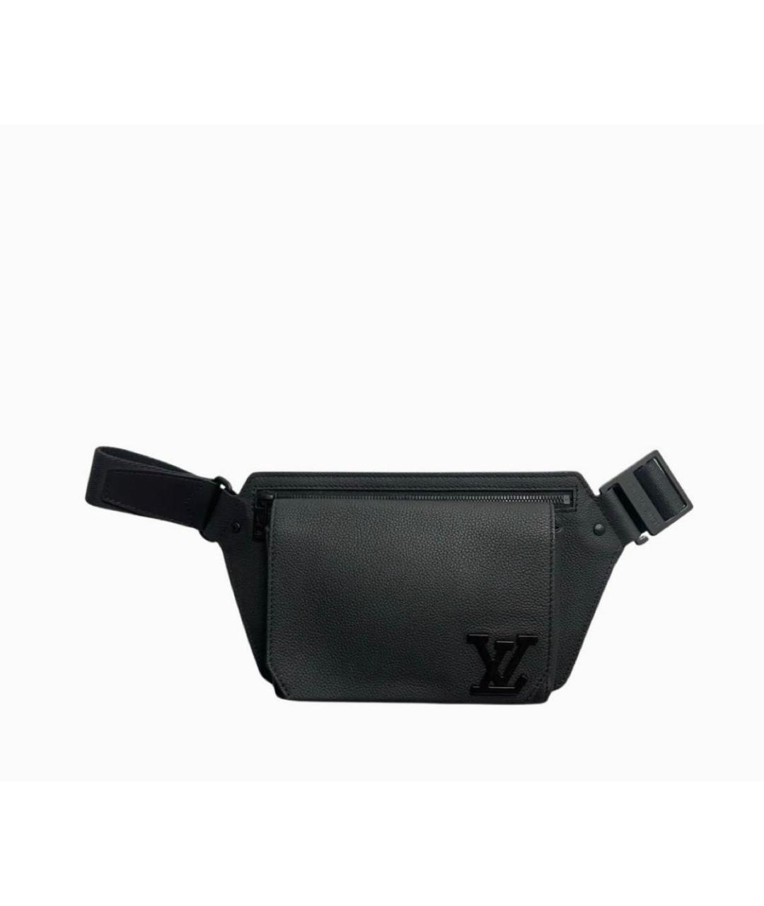 LOUIS VUITTON Черная кожаная поясная сумка, фото 9