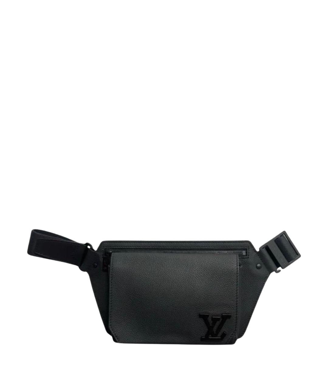 LOUIS VUITTON Черная кожаная поясная сумка, фото 1