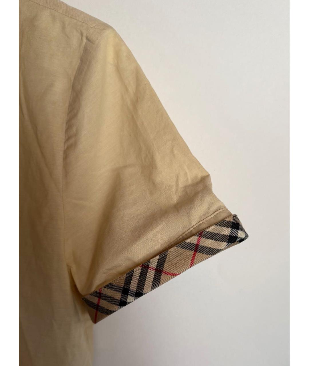 BURBERRY Бежевая хлопковая рубашка, фото 4