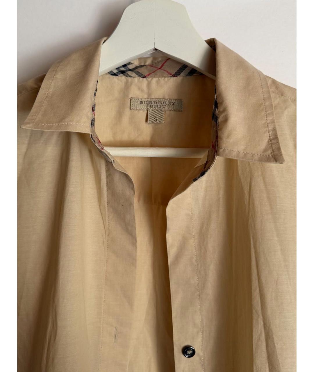 BURBERRY Бежевая хлопковая рубашка, фото 3
