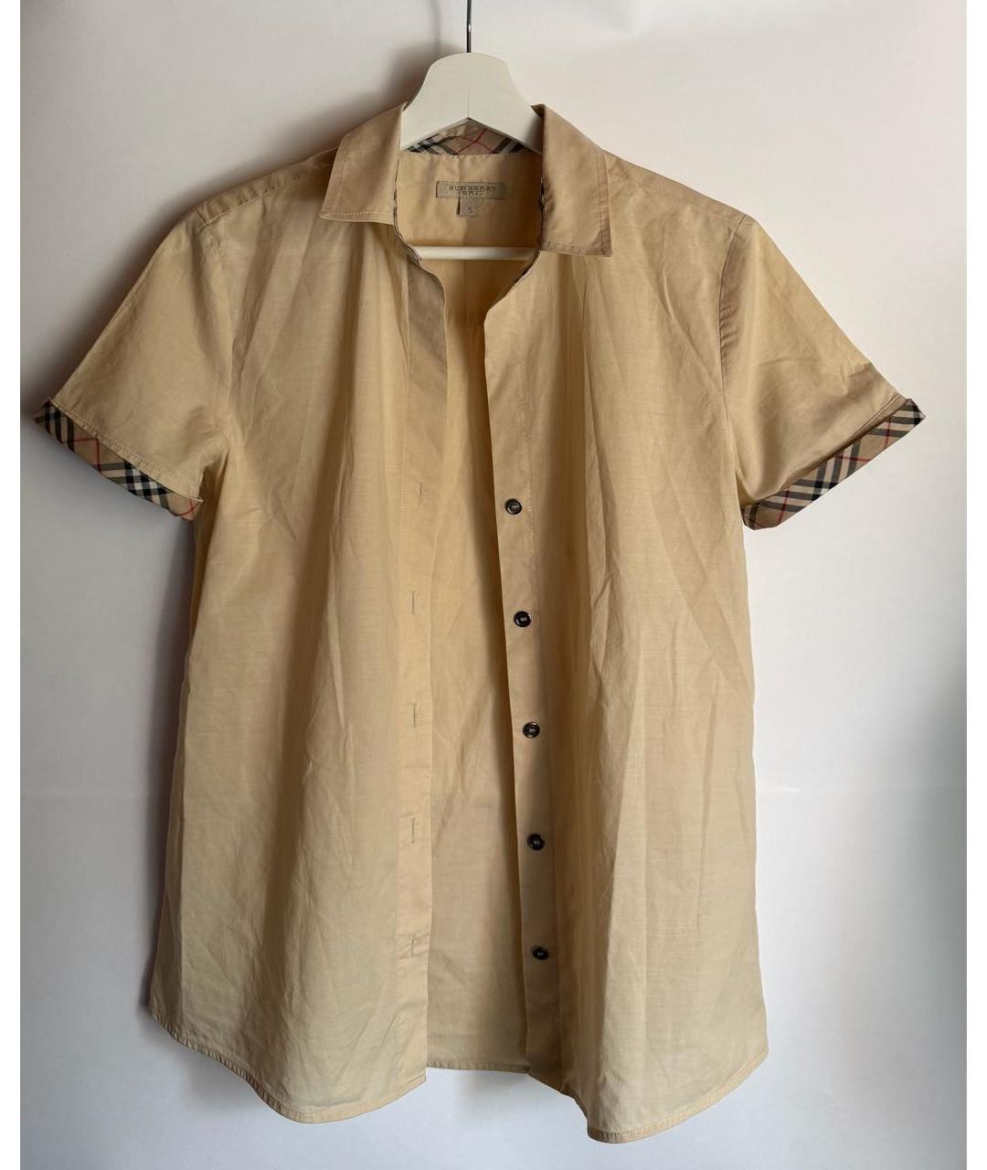 BURBERRY Бежевая хлопковая рубашка, фото 7
