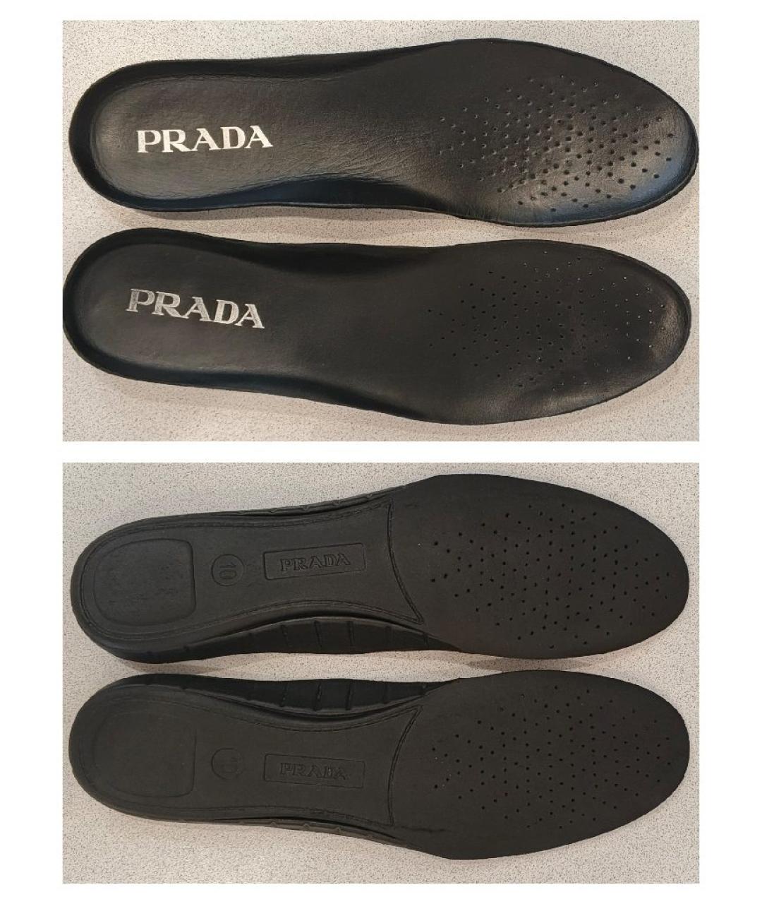 PRADA Черные синтетические низкие кроссовки / кеды, фото 5
