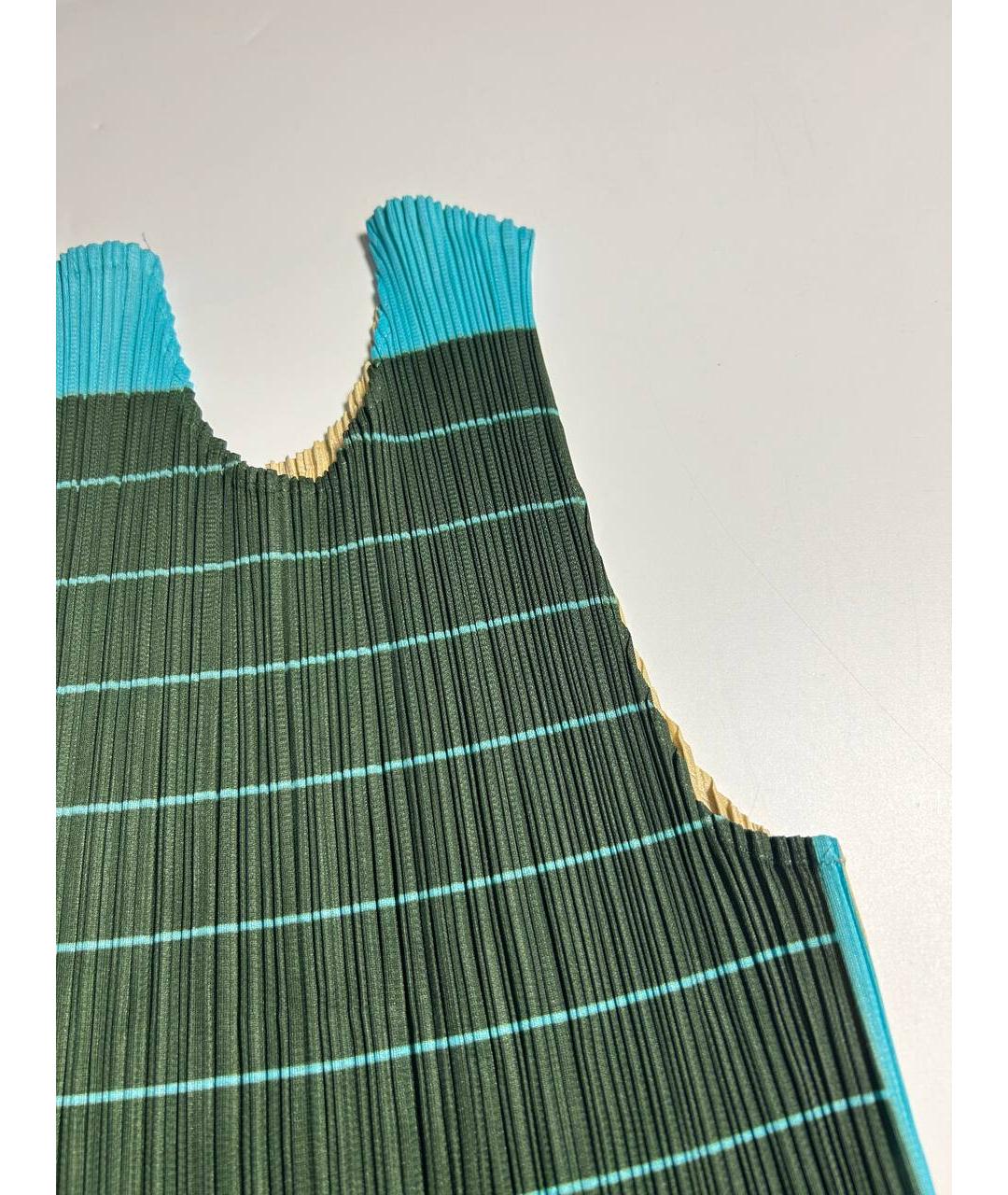 ISSEY MIYAKE Бирюзовая полиэстеровая майка, фото 5