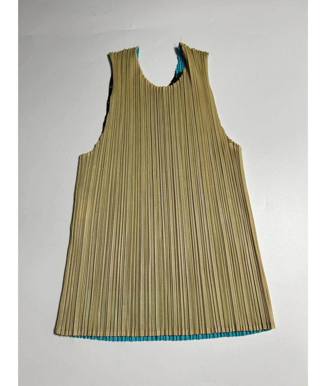 ISSEY MIYAKE Бирюзовая полиэстеровая майка, фото 2