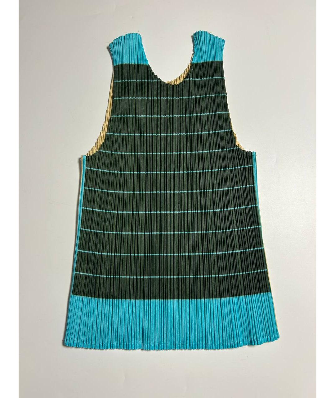 ISSEY MIYAKE Бирюзовая полиэстеровая майка, фото 8