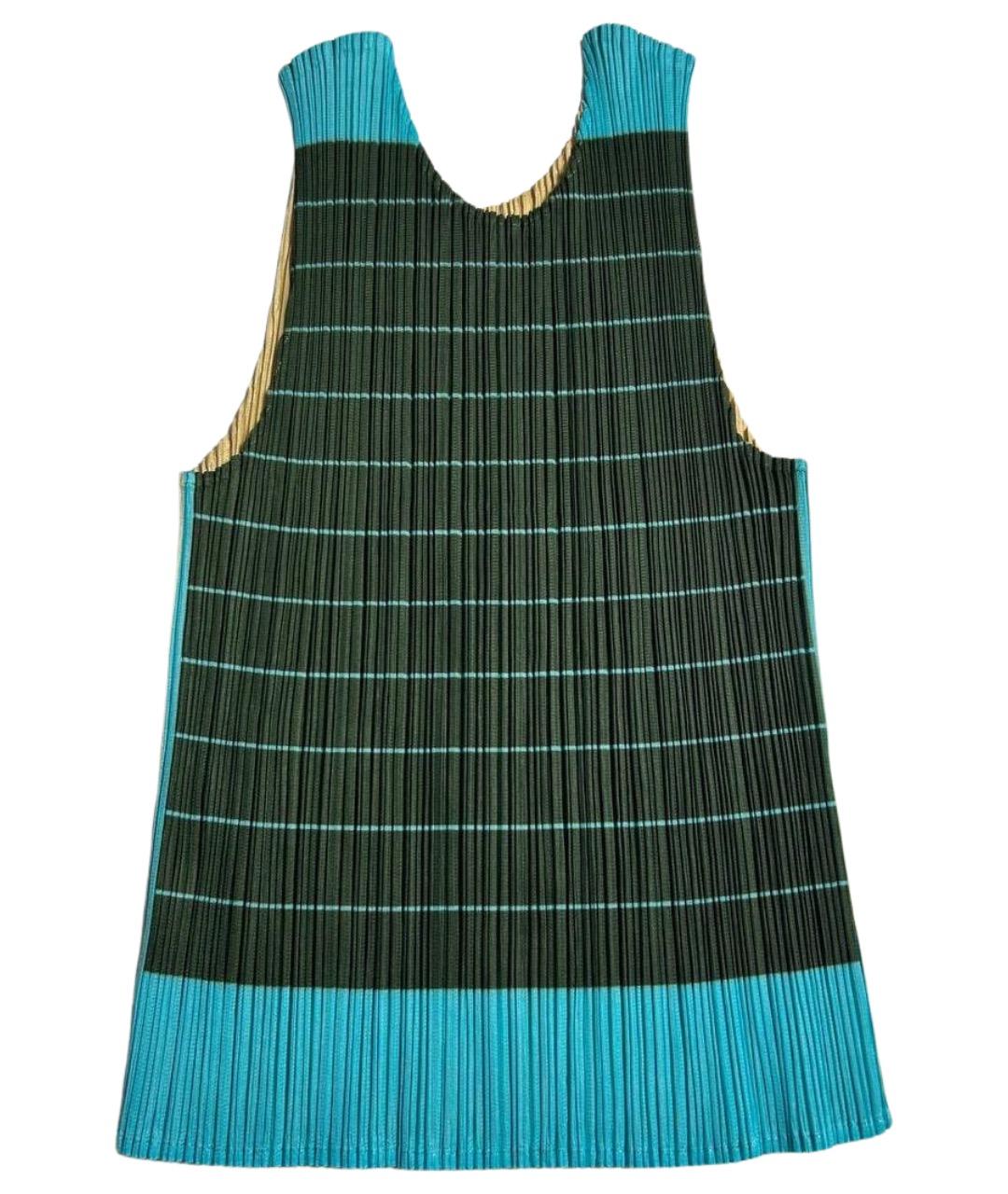 ISSEY MIYAKE Бирюзовая полиэстеровая майка, фото 1