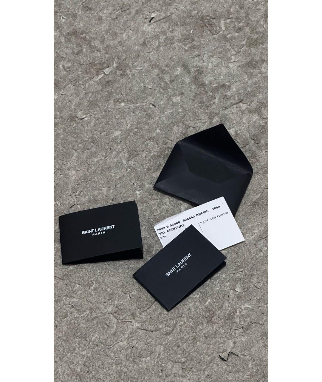 SAINT LAURENT Черный кожаный ремень, фото 6