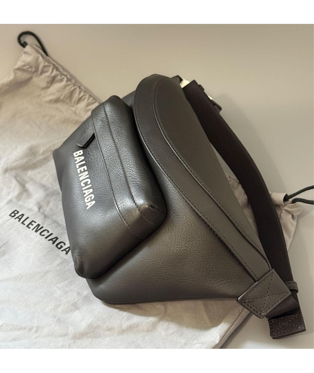 BALENCIAGA Черная кожаная поясная сумка, фото 5