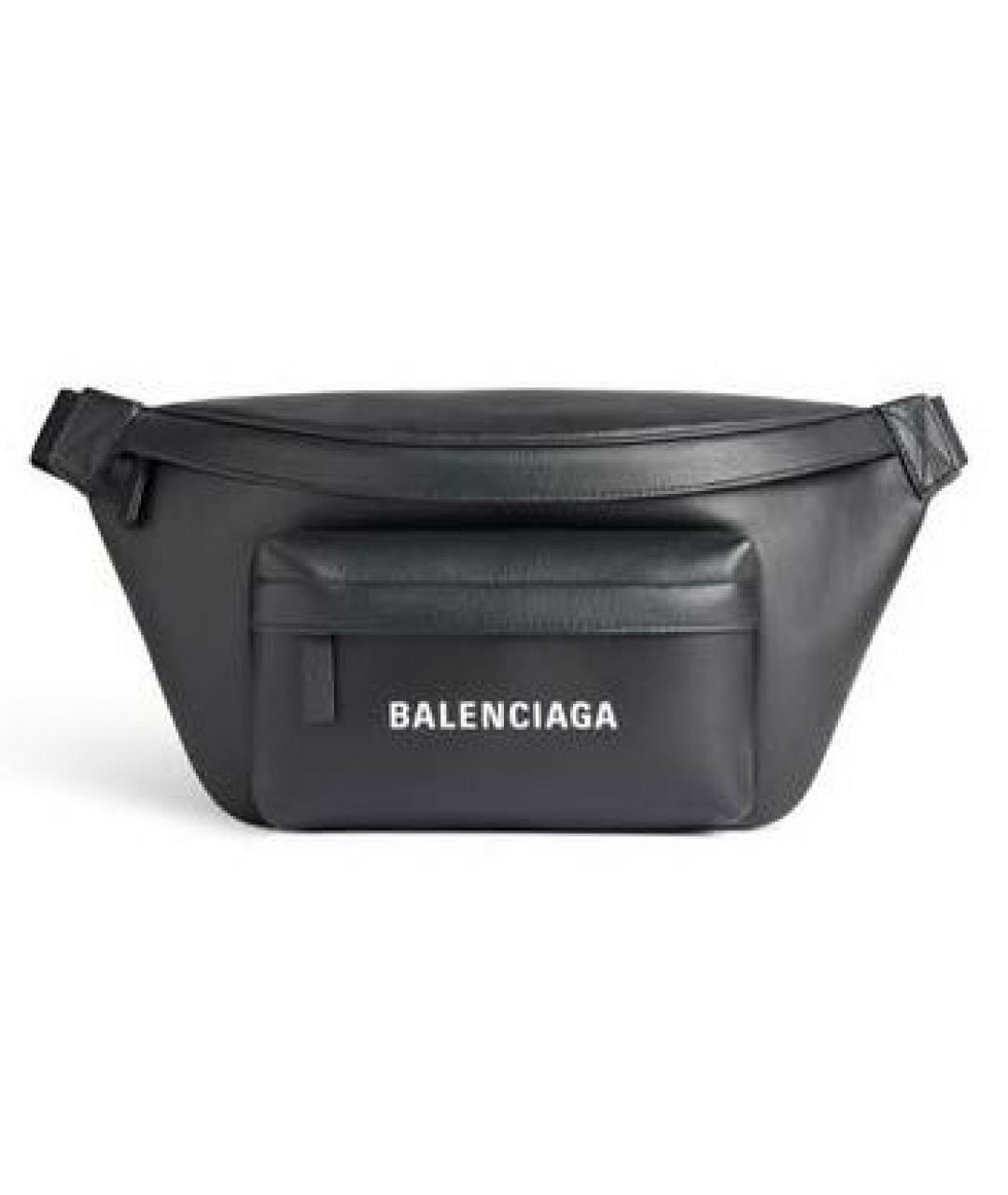 BALENCIAGA Черная кожаная поясная сумка, фото 9