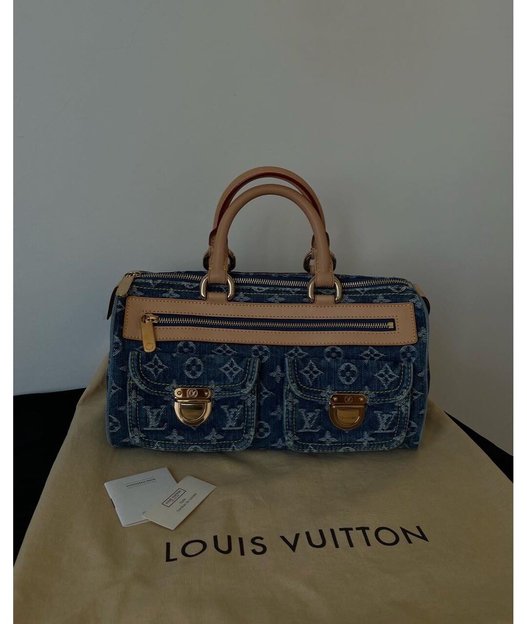 LOUIS VUITTON PRE-OWNED Голубая деним сумка тоут