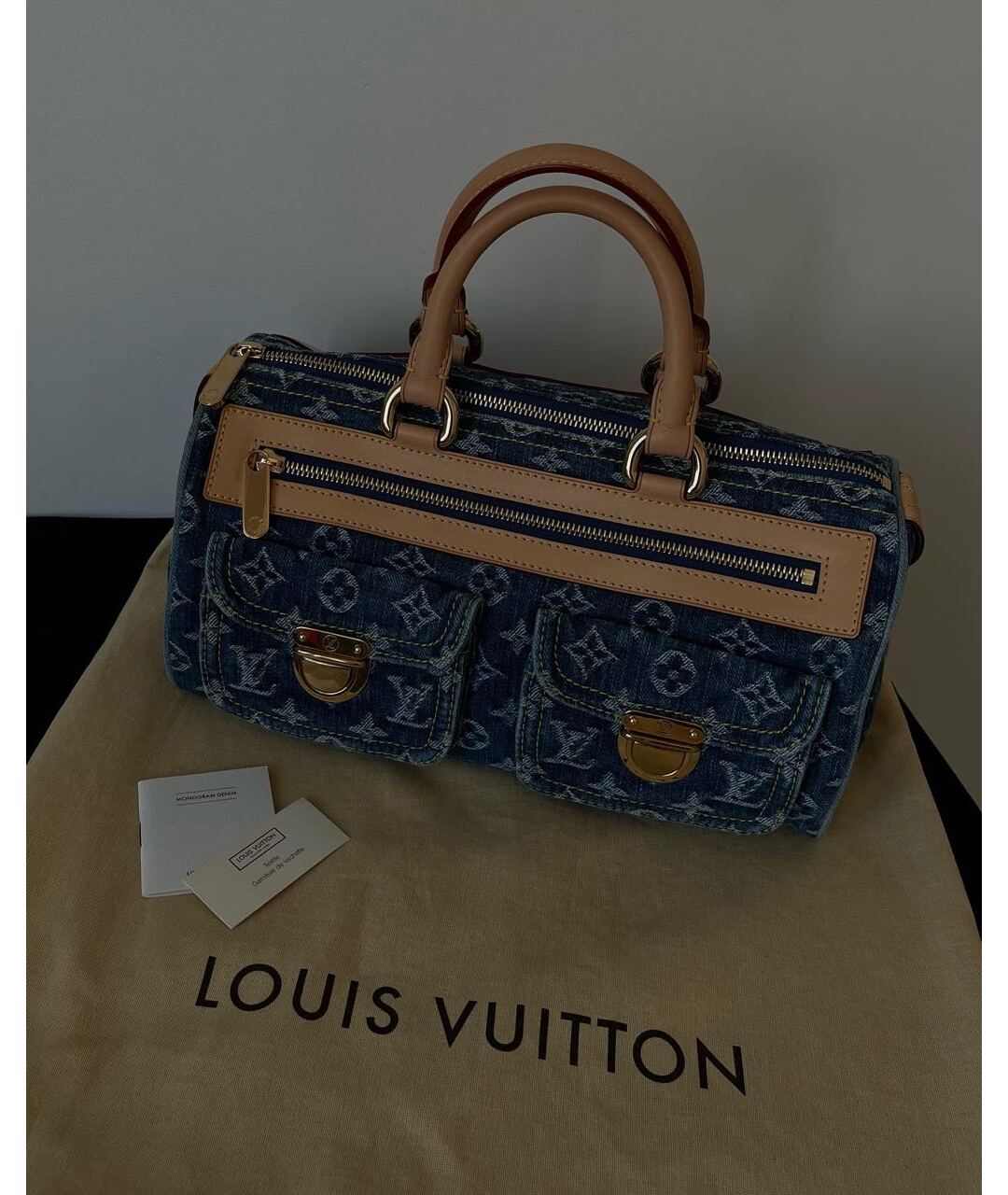 LOUIS VUITTON PRE-OWNED Голубая деним сумка тоут