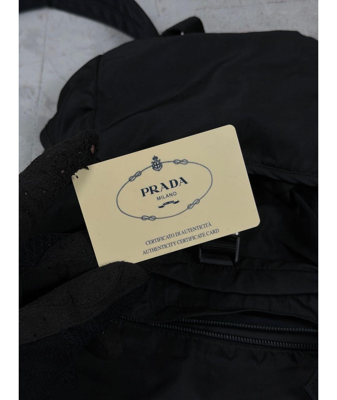PRADA Черный нейлоновый рюкзак, фото 6