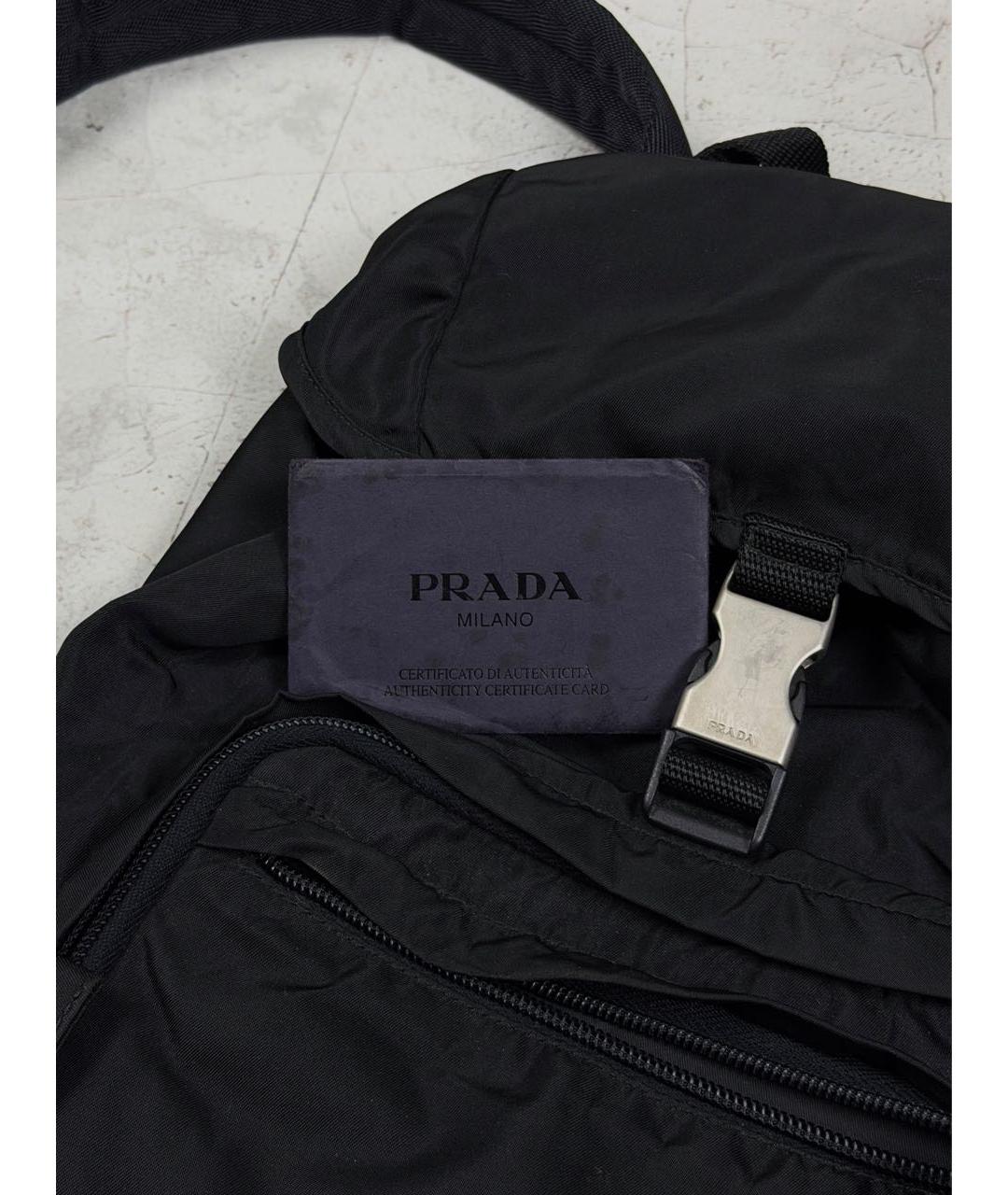 PRADA Черный нейлоновый рюкзак, фото 8