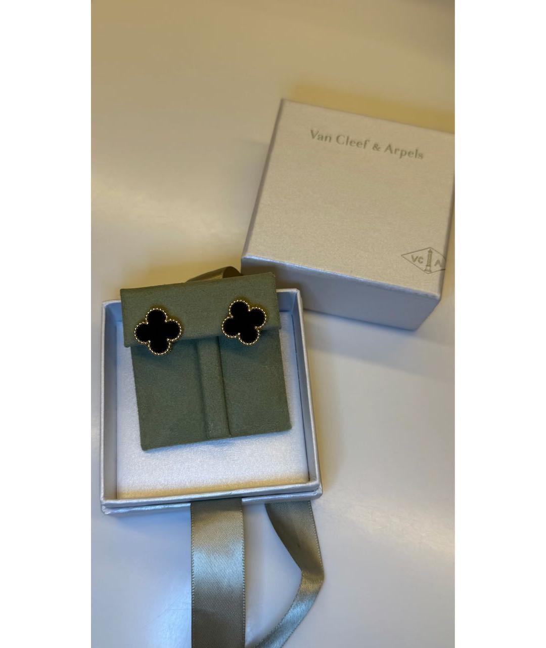 VAN CLEEF & ARPELS Черные серьги из желтого золота, фото 2