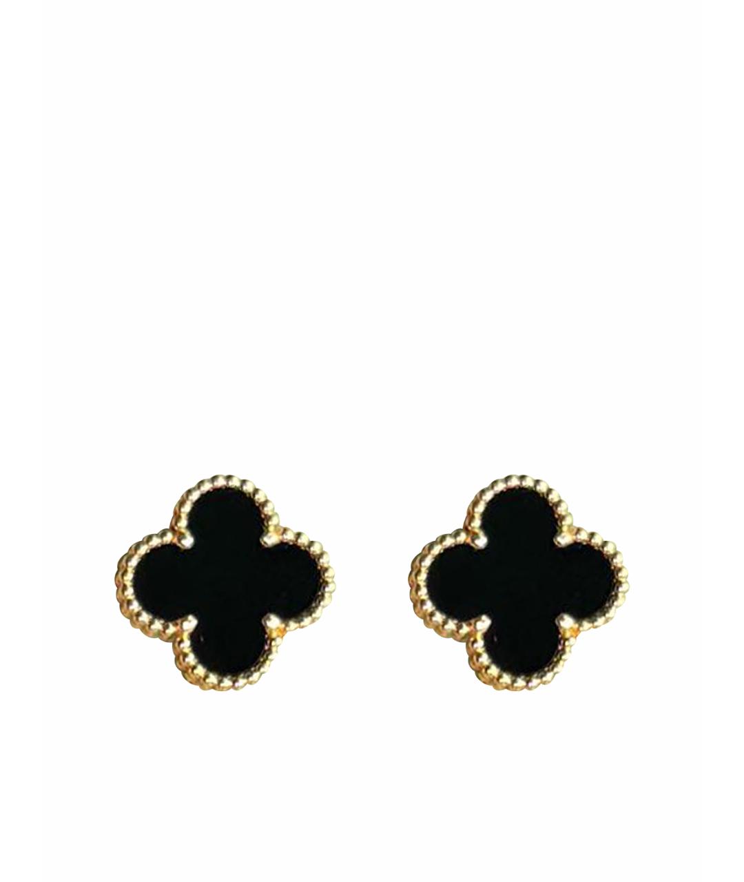 VAN CLEEF & ARPELS Черные серьги из желтого золота, фото 1