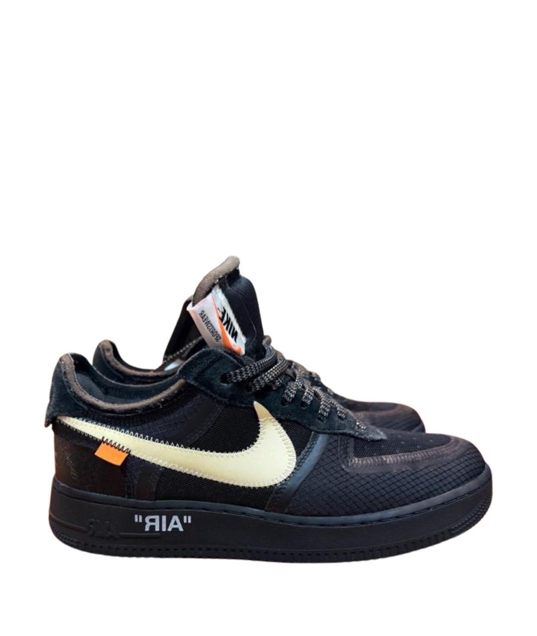 NIKE Черные текстильные низкие кроссовки / кеды, фото 1
