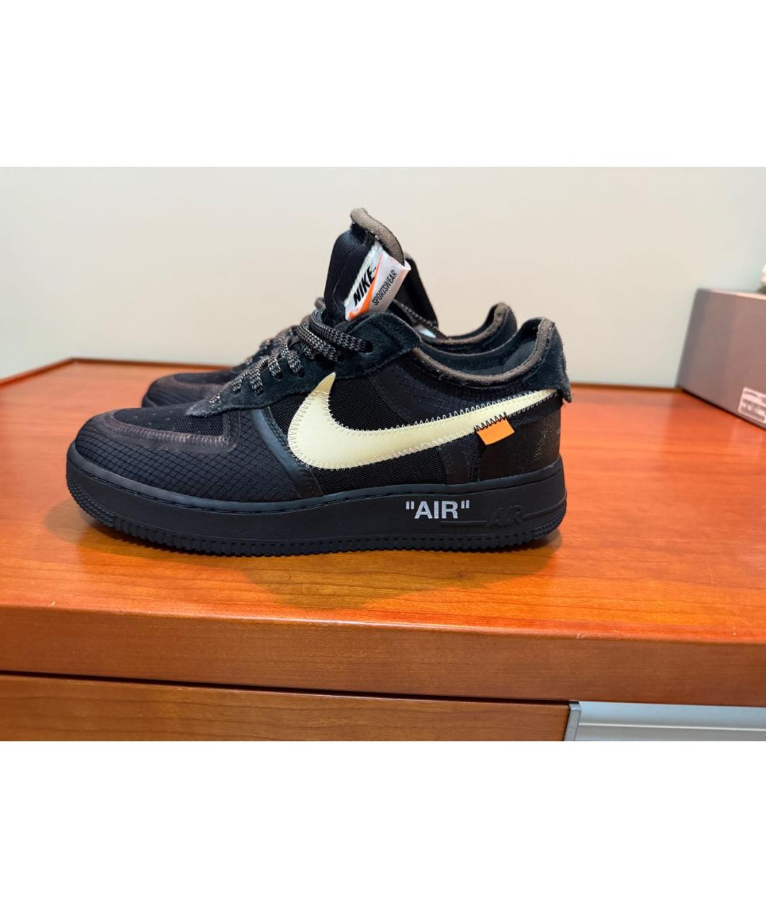 NIKE Черные текстильные низкие кроссовки / кеды, фото 5