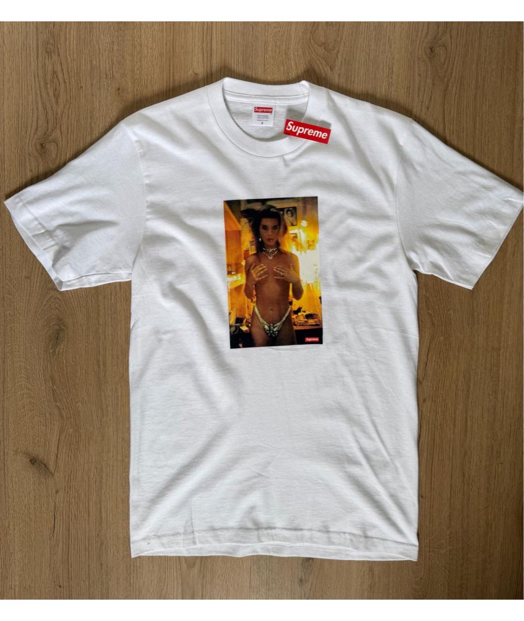 SUPREME Белая хлопковая футболка, фото 9