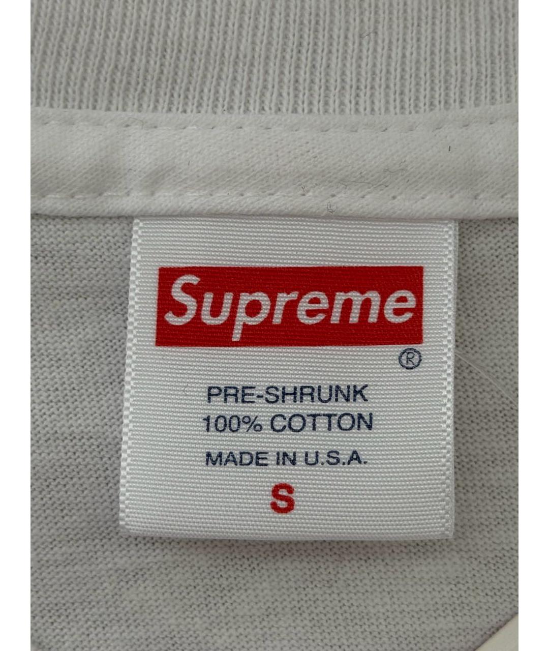 SUPREME Белая хлопковая футболка, фото 6