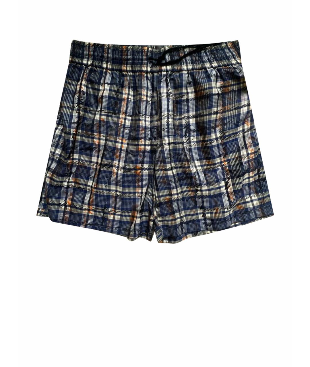 BURBERRY Синие шелковые шорты, фото 1