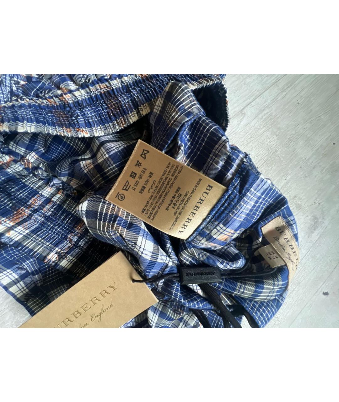 BURBERRY Синие шелковые шорты, фото 6