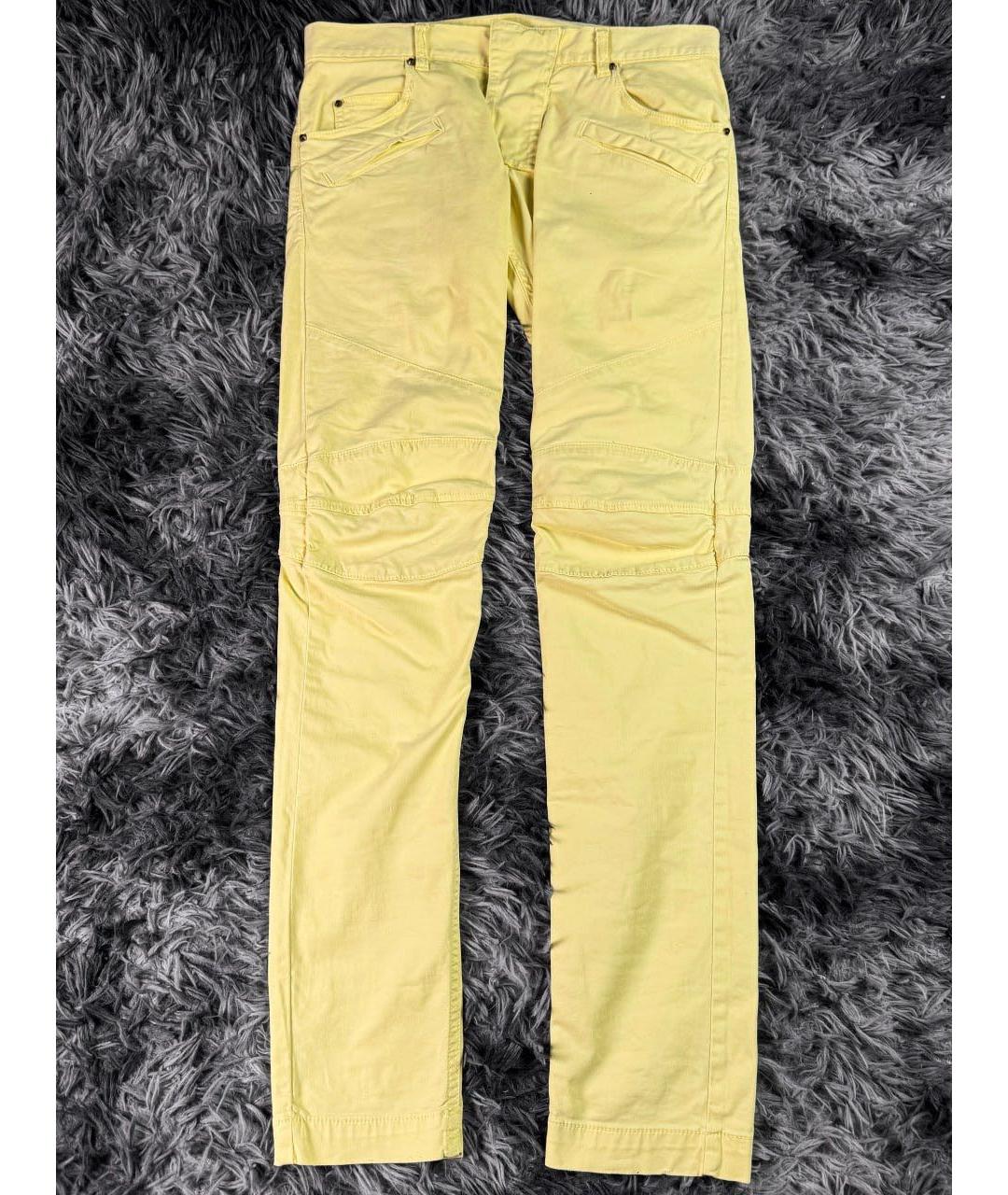 PIERRE BALMAIN Желтые хлопковые джинсы скинни, фото 7