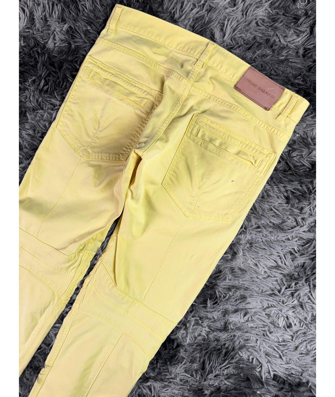 PIERRE BALMAIN Желтые хлопковые джинсы скинни, фото 3