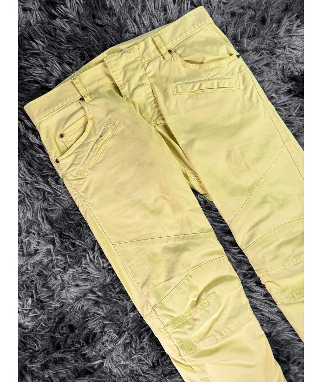 PIERRE BALMAIN Желтые хлопковые джинсы скинни, фото 4