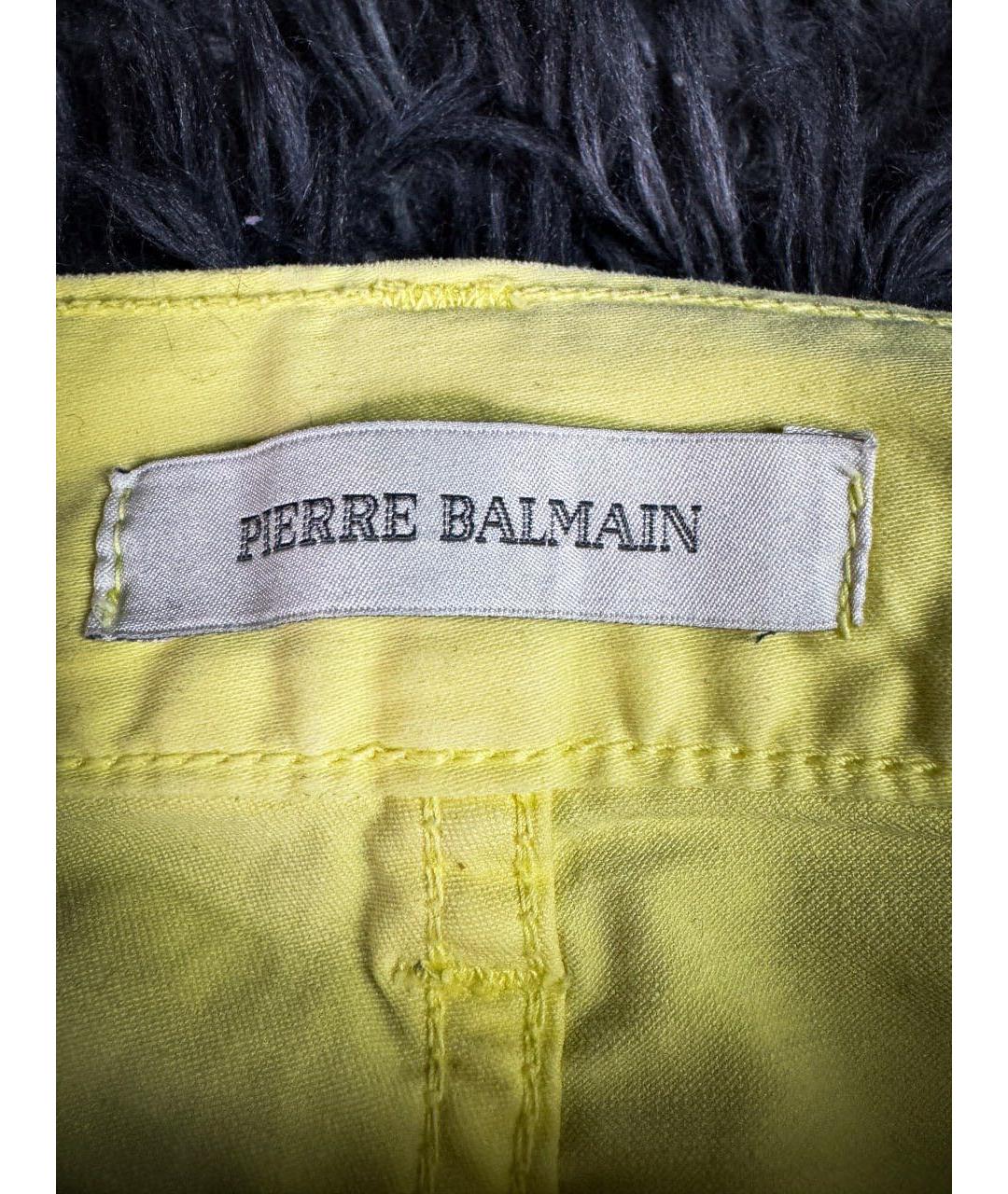 PIERRE BALMAIN Желтые хлопковые джинсы скинни, фото 6