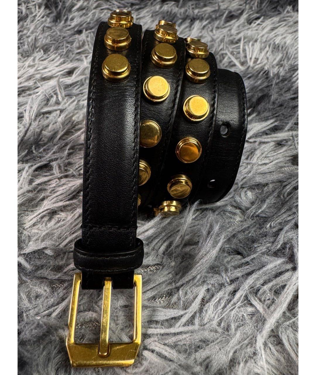 SAINT LAURENT Черный кожаный ремень, фото 7