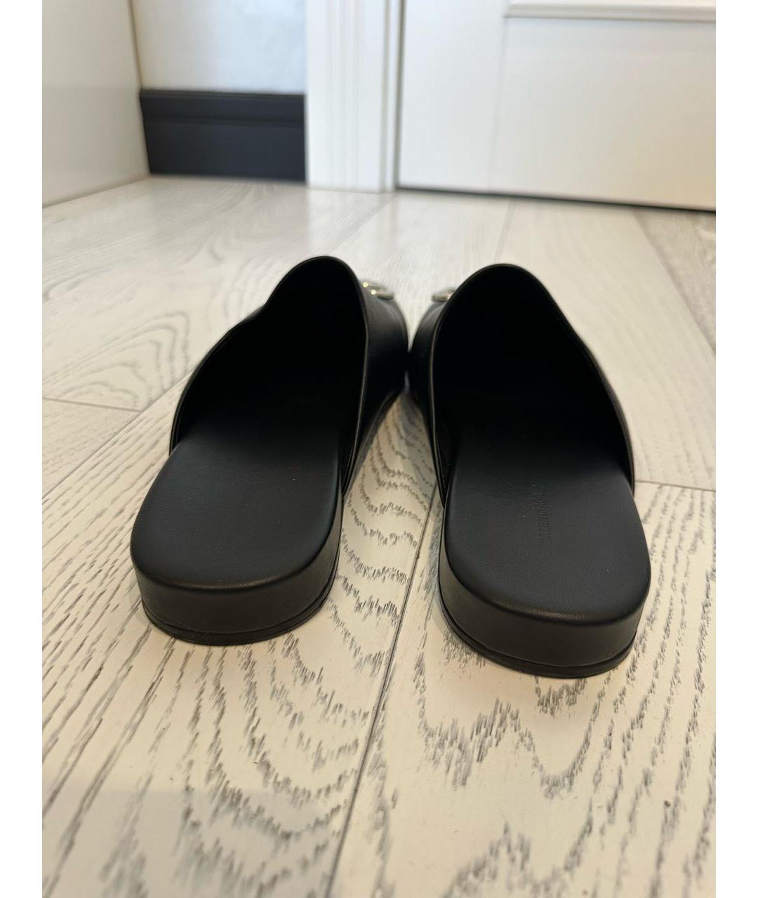 BALENCIAGA Черные кожаные мюли, фото 5