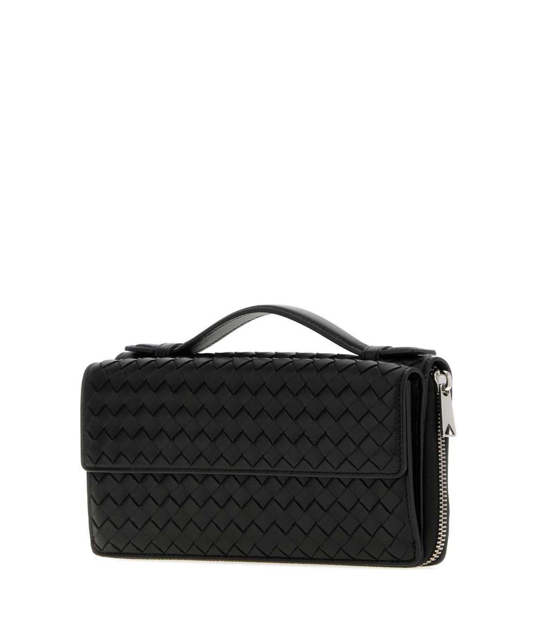 BOTTEGA VENETA Черная кожаная барсетка, фото 2