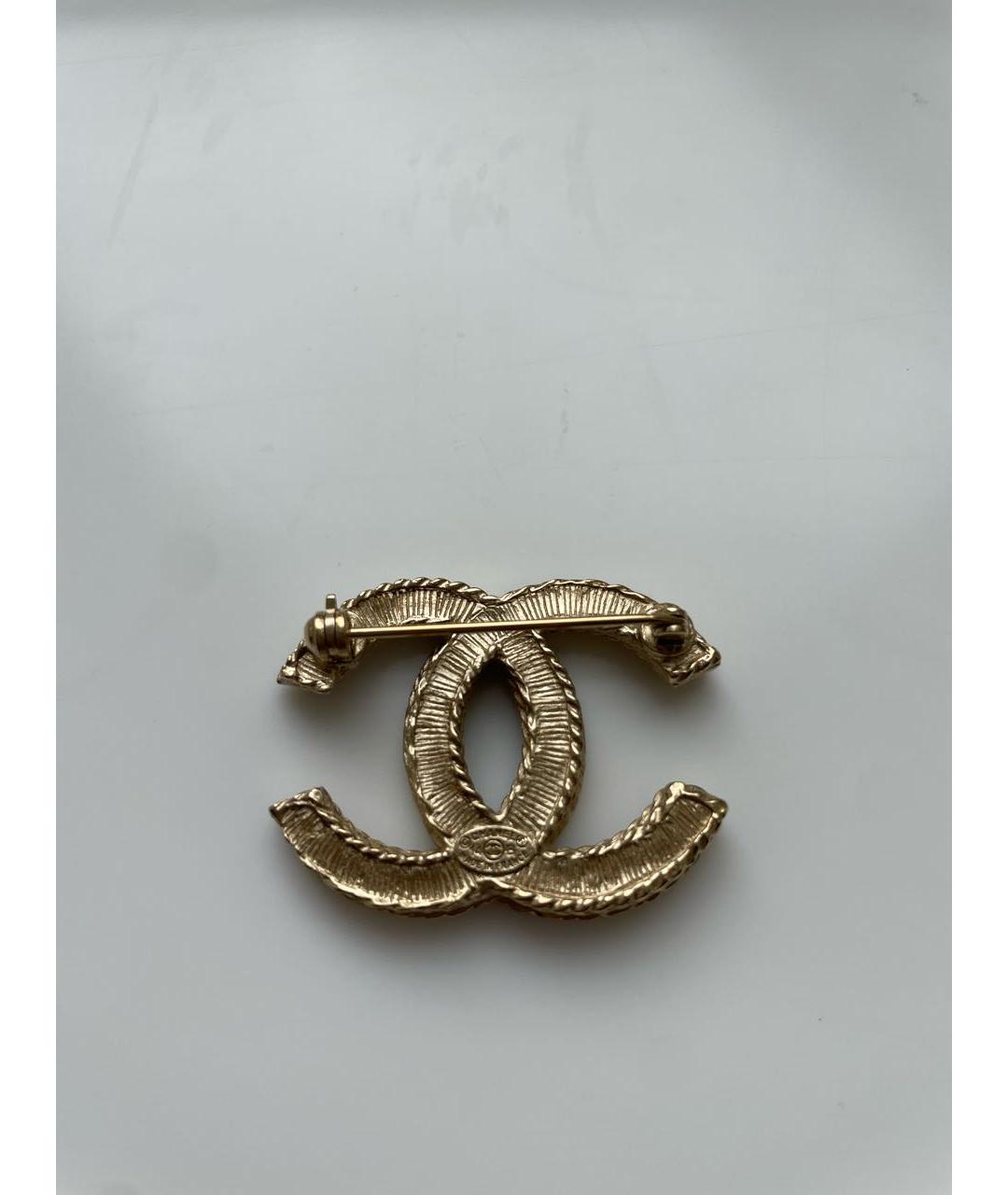CHANEL Золотая металлическая булавка / брошь, фото 3
