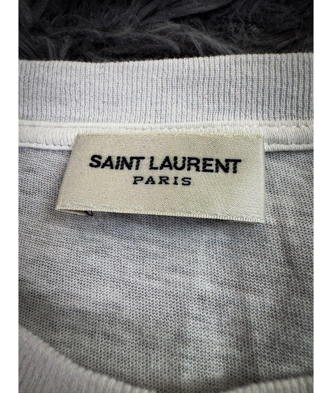 SAINT LAURENT Белая хлопковая футболка, фото 6