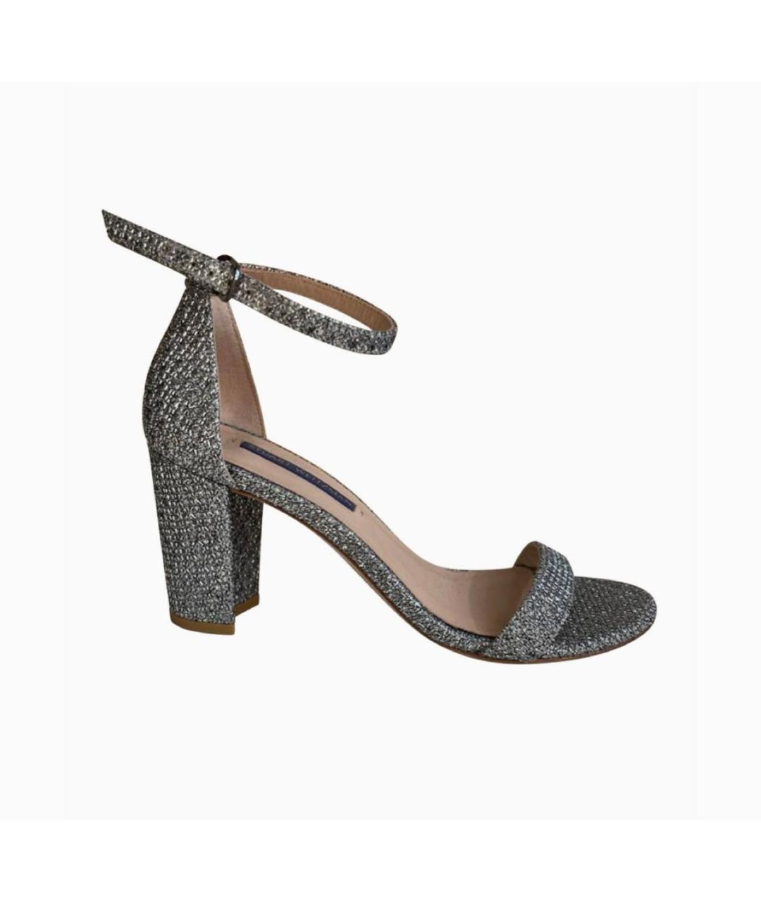 STUART WEITZMAN Серебряные босоножки, фото 6