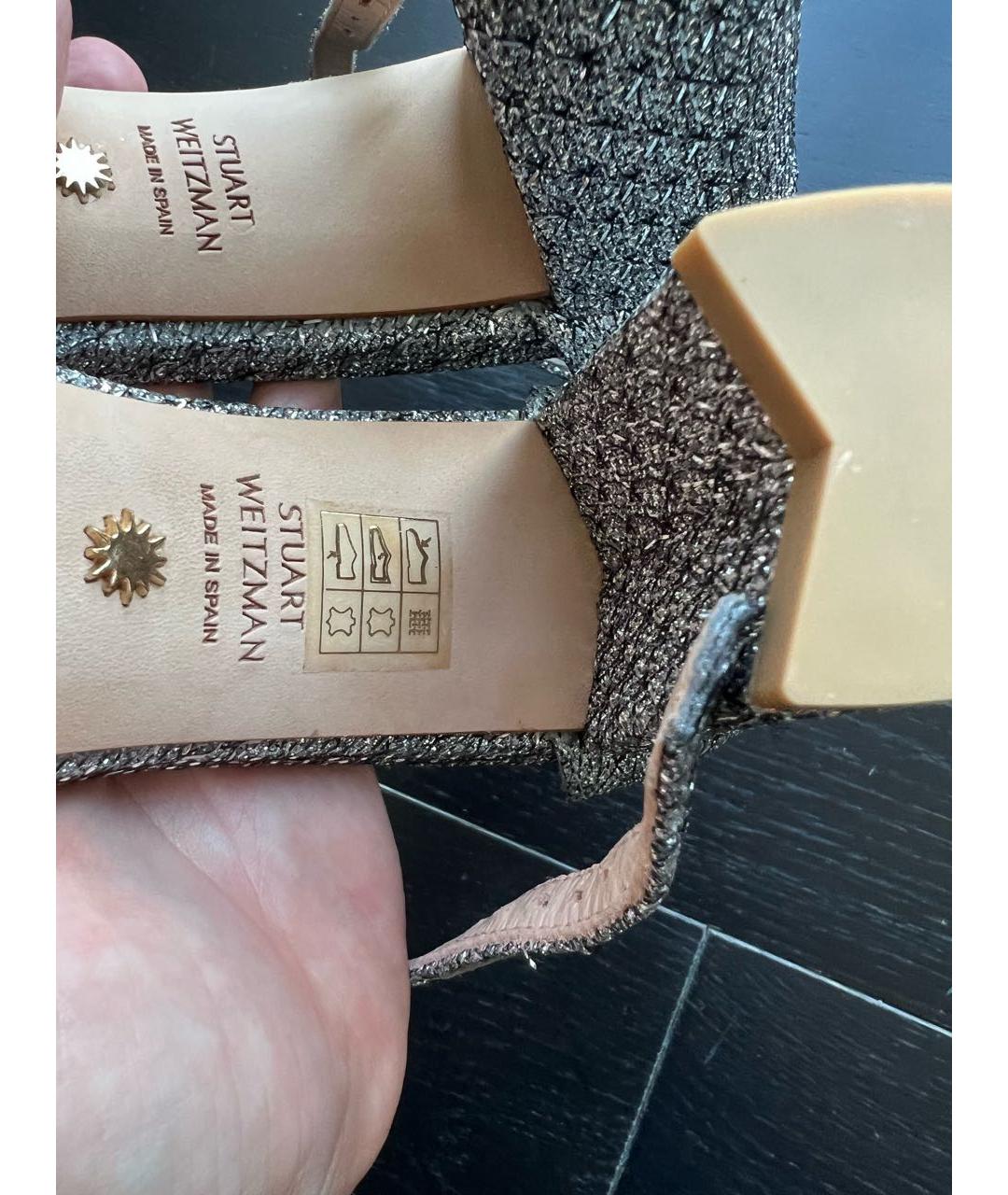 STUART WEITZMAN Серебряные босоножки, фото 5