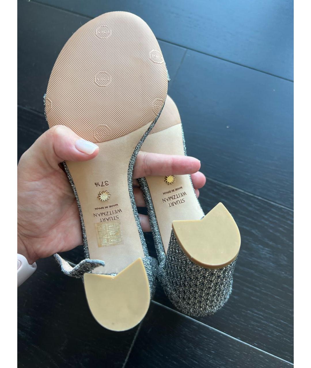 STUART WEITZMAN Серебряные босоножки, фото 4